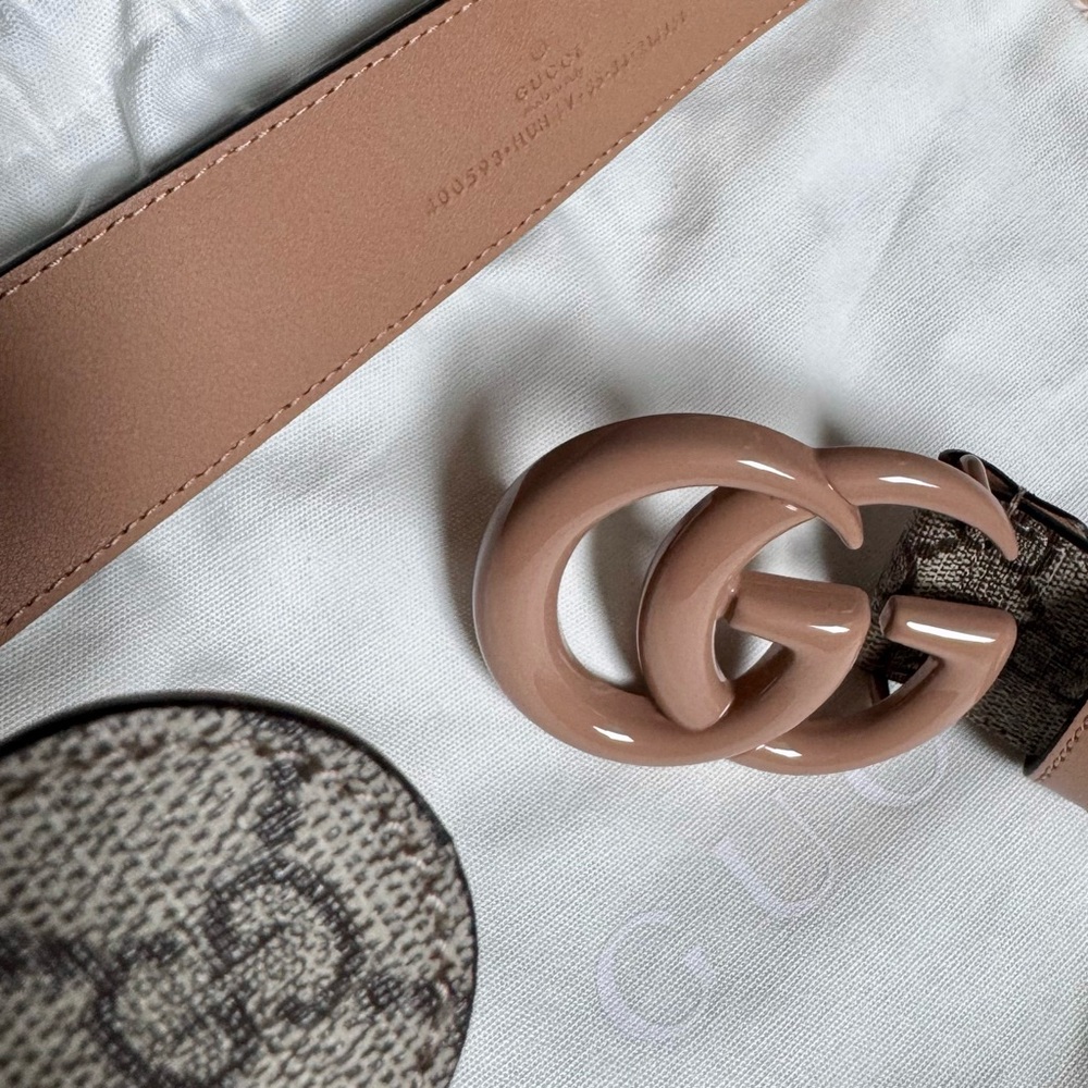 New Gucci Marmont Monogram Belt - Picture 1 of 6